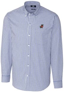 Cutter and Buck Florida Gators Mens Blue Easy Care Stretch Gingham Big and Tall Dress Shirt