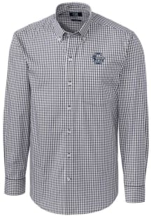 Cutter and Buck Penn State Nittany Lions Mens Charcoal Easy Care Stretch Gingham Big and Tall Dr..