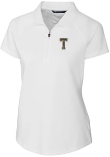 Cutter and Buck GA Tech Yellow Jackets Womens White Forge Short Sleeve Polo Shirt