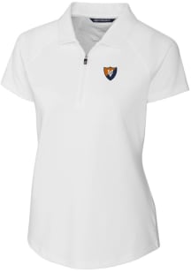 Cutter and Buck Illinois Fighting Illini Womens White Forge Short Sleeve Polo Shirt