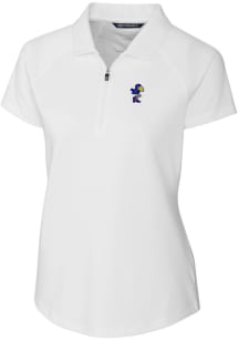 Cutter and Buck Kansas Jayhawks Womens White Forge Short Sleeve Polo Shirt