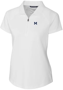 Cutter and Buck Michigan Wolverines Womens White Forge Short Sleeve Polo Shirt