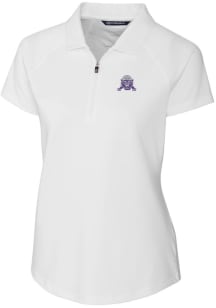 Womens Northwestern Wildcats White Cutter and Buck Vault Forge Short Sleeve Polo Shirt