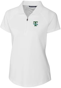 Cutter and Buck Tulane Green Wave Womens White Forge Short Sleeve Polo Shirt