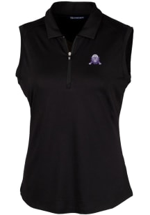 Womens Northwestern Wildcats Black Cutter and Buck Vault Forge Polo Shirt