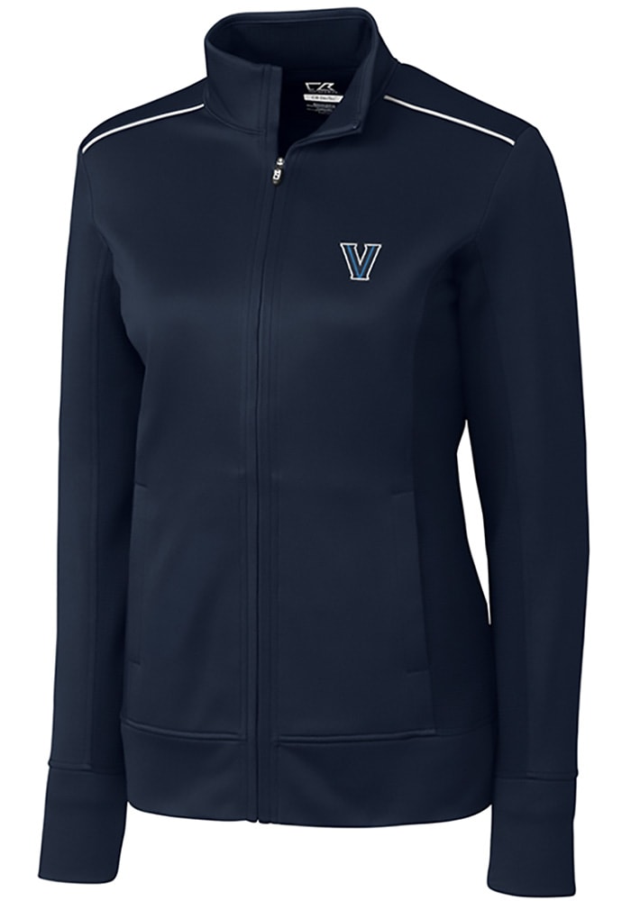 Cutter and Buck Villanova Wildcats Womens Navy Blue Ridge Long Sleeve Full Zip Jacket