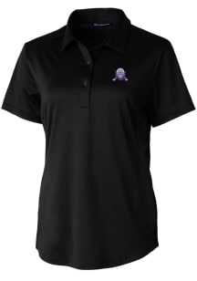 Cutter and Buck Northwestern Wildcats Womens Black Prospect Textured Short Sleeve Polo Shirt