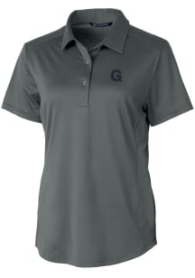 Cutter and Buck Gonzaga Bulldogs Womens Grey Prospect Textured Short Sleeve Polo Shirt