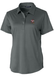Cutter and Buck Louisville Cardinals Womens Grey Vault Prospect Textured Short Sleeve Polo Shirt
