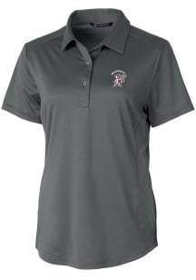 Cutter and Buck Mississippi State Bulldogs Womens Grey Prospect Textured Short Sleeve Polo Shirt