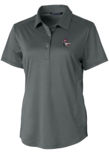 Cutter and Buck NC State Wolfpack Womens Grey Prospect Textured Short Sleeve Polo Shirt