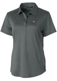 Womens Ohio State Buckeyes Grey Cutter and Buck Vault Prospect Textured Short Sleeve Polo Shirt