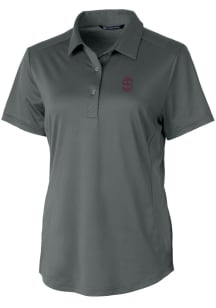 Cutter and Buck Southern Illinois Salukis Womens Grey Prospect Textured Short Sleeve Polo Shirt