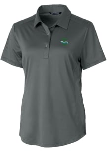 Cutter and Buck Tulane Green Wave Womens Grey Vault Prospect Textured Short Sleeve Polo Shirt