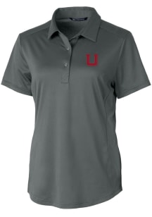 Cutter and Buck Utah Utes Womens Grey Prospect Textured Short Sleeve Polo Shirt