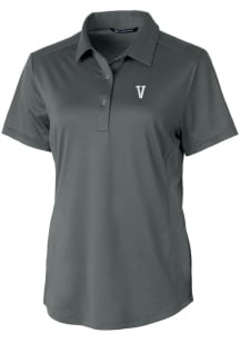 Cutter and Buck Villanova Wildcats Womens Grey Prospect Textured Short Sleeve Polo Shirt