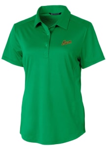 Cutter and Buck George Mason University Womens Green Prospect Textured Short Sleeve Polo Shirt