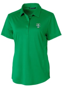 Cutter and Buck Tulane Green Wave Womens Green Prospect Textured Short Sleeve Polo Shirt