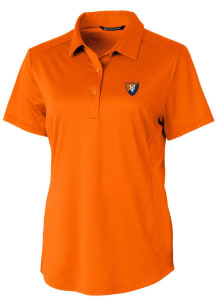 Cutter and Buck Illinois Fighting Illini Womens Orange Prospect Textured Short Sleeve Polo Shirt