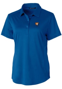 Cutter and Buck Illinois Fighting Illini Womens Blue Prospect Textured Short Sleeve Polo Shirt