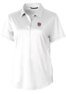 Cutter and Buck LSU Tigers Womens White Prospect Textured Short Sleeve Polo Shirt