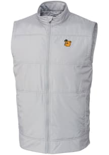 Cutter and Buck Baylor Bears Mens Grey Stealth Hybrid Quilted Sleeveless Jacket