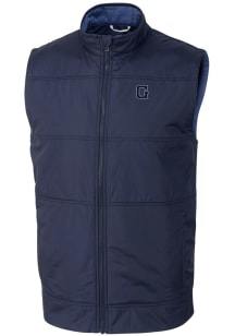 Cutter and Buck Georgetown Hoyas Mens Navy Blue Stealth Hybrid Quilted Sleeveless Jacket