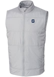 Cutter and Buck Georgetown Hoyas Mens Grey Stealth Hybrid Quilted Sleeveless Jacket