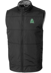 Cutter and Buck Marshall Thundering Herd Mens Black Stealth Hybrid Quilted Sleeveless Jacket