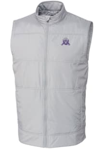 Mens Northwestern Wildcats Grey Cutter and Buck Stealth Hybrid Quilted Vest