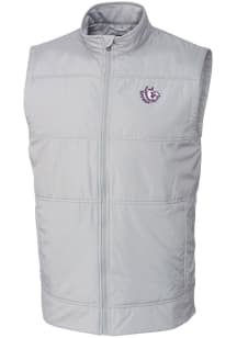 Cutter and Buck TCU Horned Frogs Mens Grey Stealth Hybrid Quilted Sleeveless Jacket