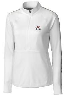 Cutter and Buck Virginia Cavaliers Womens White Pennant Sport 1/4 Zip Pullover