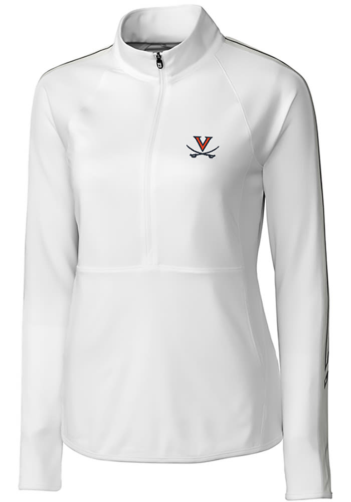 Cutter and Buck Virginia Cavaliers Womens White Pennant Sport Long Sleeve Full Zip Jacket