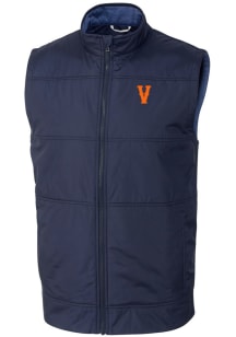 Cutter and Buck Virginia Cavaliers Mens Navy Blue Stealth Hybrid Quilted Sleeveless Jacket