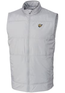 Cutter and Buck West Virginia Mountaineers Mens Grey Stealth Hybrid Quilted Sleeveless Jacket