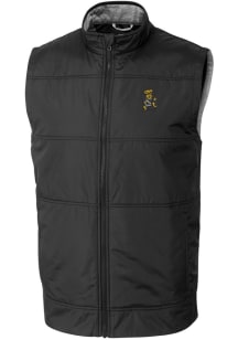 Cutter and Buck Wichita State Shockers Mens Black Stealth Hybrid Quilted Sleeveless Jacket