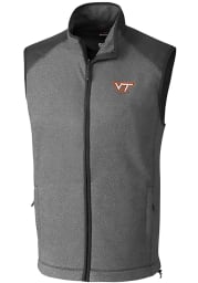 Cutter and Buck Virginia Tech Hokies Mens Grey Cedar Park Sleeveless Jacket