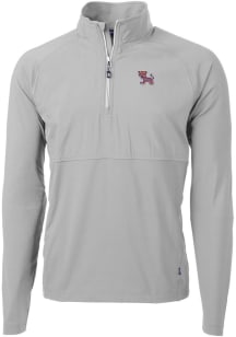 Cutter and Buck Clemson Tigers Mens Grey Adapt Eco Knit Long Sleeve 1/4 Zip Pullover