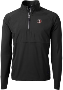 Cutter and Buck Florida State Seminoles Mens Black Adapt Eco Knit Long Sleeve 1/4 Zip Pullover