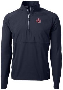 Cutter and Buck Gonzaga Bulldogs Mens Navy Blue Adapt Eco Knit Long Sleeve 1/4 Zip Pullover