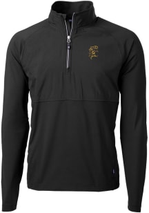 Cutter and Buck Grambling State Tigers Mens Black Adapt Eco Knit Long Sleeve 1/4 Zip Pullover