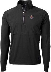 Cutter and Buck LSU Tigers Mens Black Adapt Eco Knit Long Sleeve 1/4 Zip Pullover