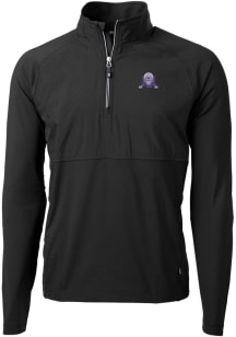Cutter and Buck Northwestern Wildcats Mens Black Adapt Eco Knit Long Sleeve 1/4 Zip Pullover