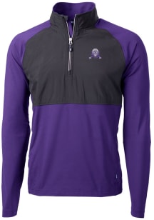 Cutter and Buck Northwestern Wildcats Mens Purple Adapt Eco Knit Long Sleeve 1/4 Zip Pullover