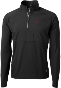 Cutter and Buck Southern Illinois Salukis Mens Black Adapt Eco Knit Long Sleeve 1/4 Zip Pullover
