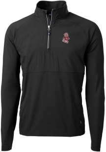 Cutter and Buck Washington State Cougars Mens Black Adapt Eco Knit Long Sleeve 1/4 Zip Pullover