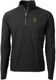 Cutter and Buck Wichita State Shockers Mens Black Adapt Eco Knit Long Sleeve 1/4 Zip Pullover