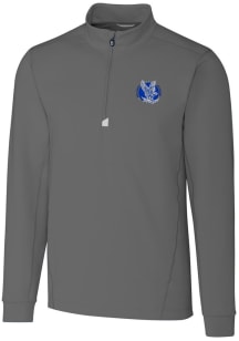 Cutter and Buck Air Force Falcons Mens Grey Traverse Stretch Long Sleeve 1/4 Zip Pullover