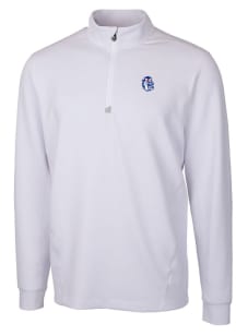 Cutter and Buck Fresno State Bulldogs Mens White Vault Traverse Long Sleeve 1/4 Zip Pullover