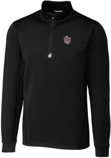 Cutter and Buck LSU Tigers Mens Black Traverse Stretch Long Sleeve 1/4 Zip Pullover